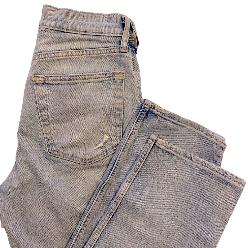 GAP straight leg mom jeans, size 4/27. Light blue
